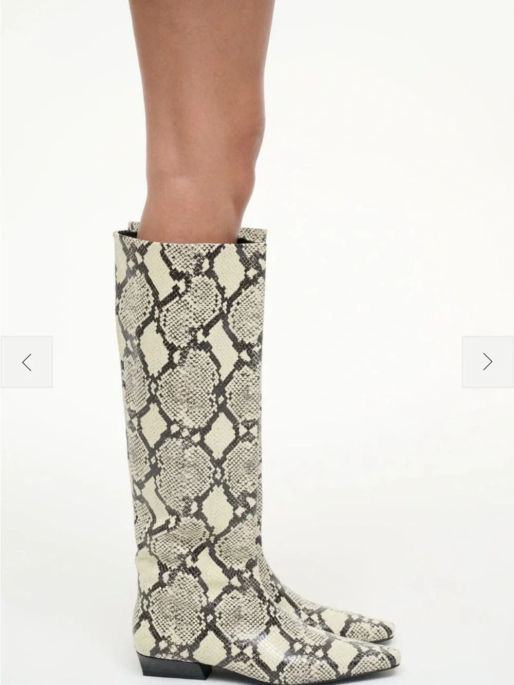 New Staud Wally White Snake Knee High Western Boots Size EU 39.5 US 9.5 $595